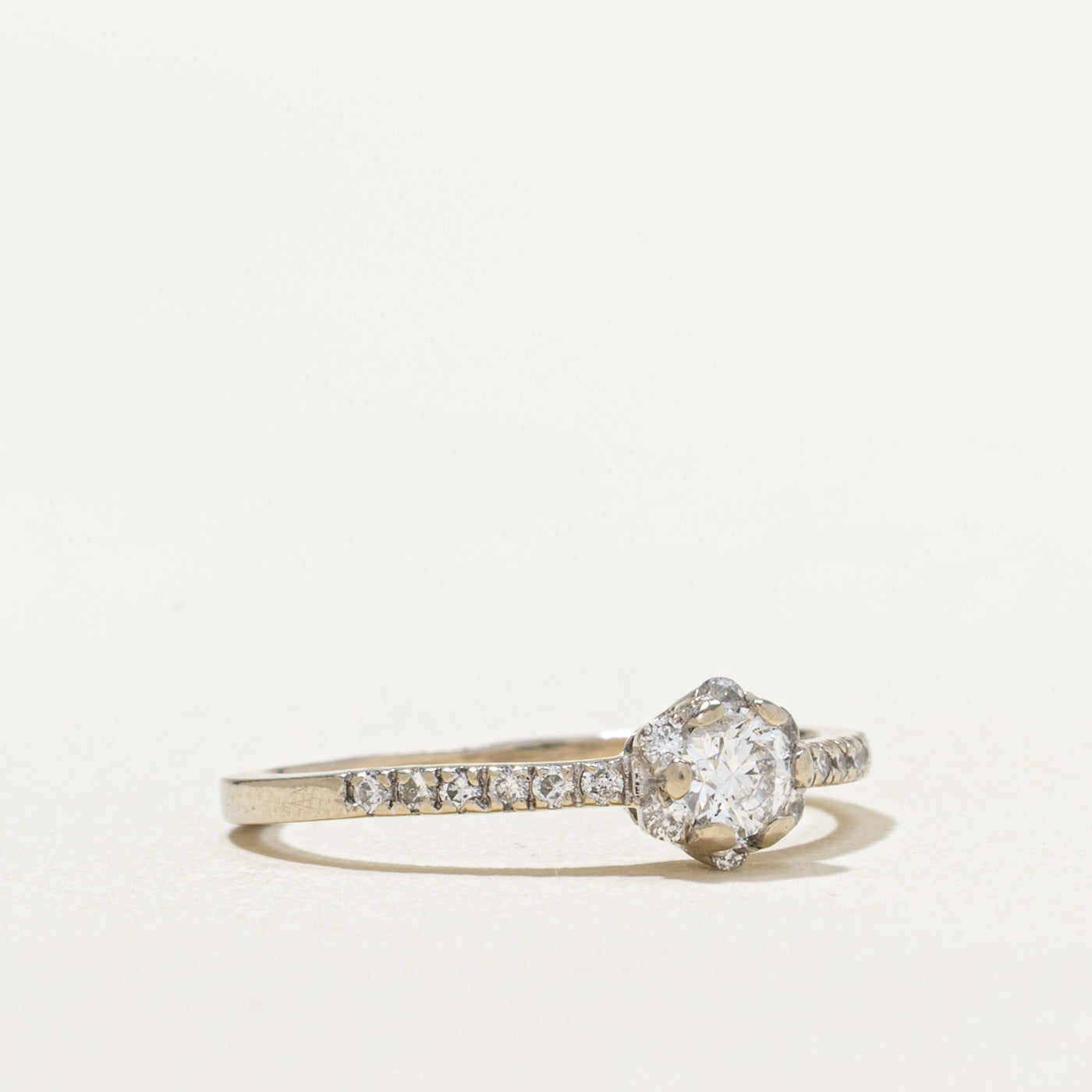 Diamond Petal Engagement Ring | 0.41ctw | SZ 5.5