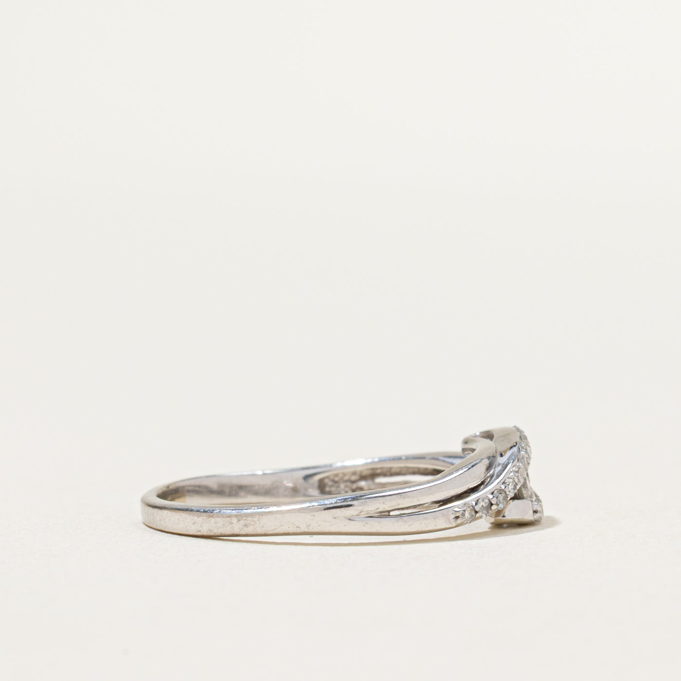Tension Set Diamond Bypass Ring | 0.16ctw | SZ 6.5