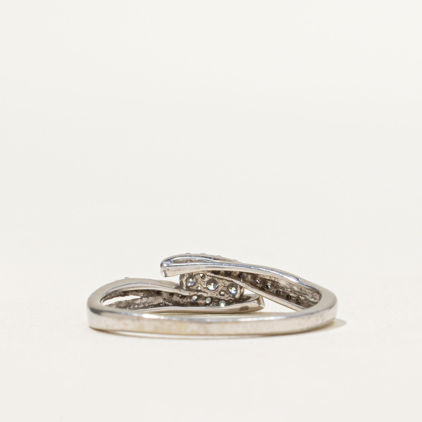 Tension Set Diamond Bypass Ring | 0.16ctw | SZ 6.5