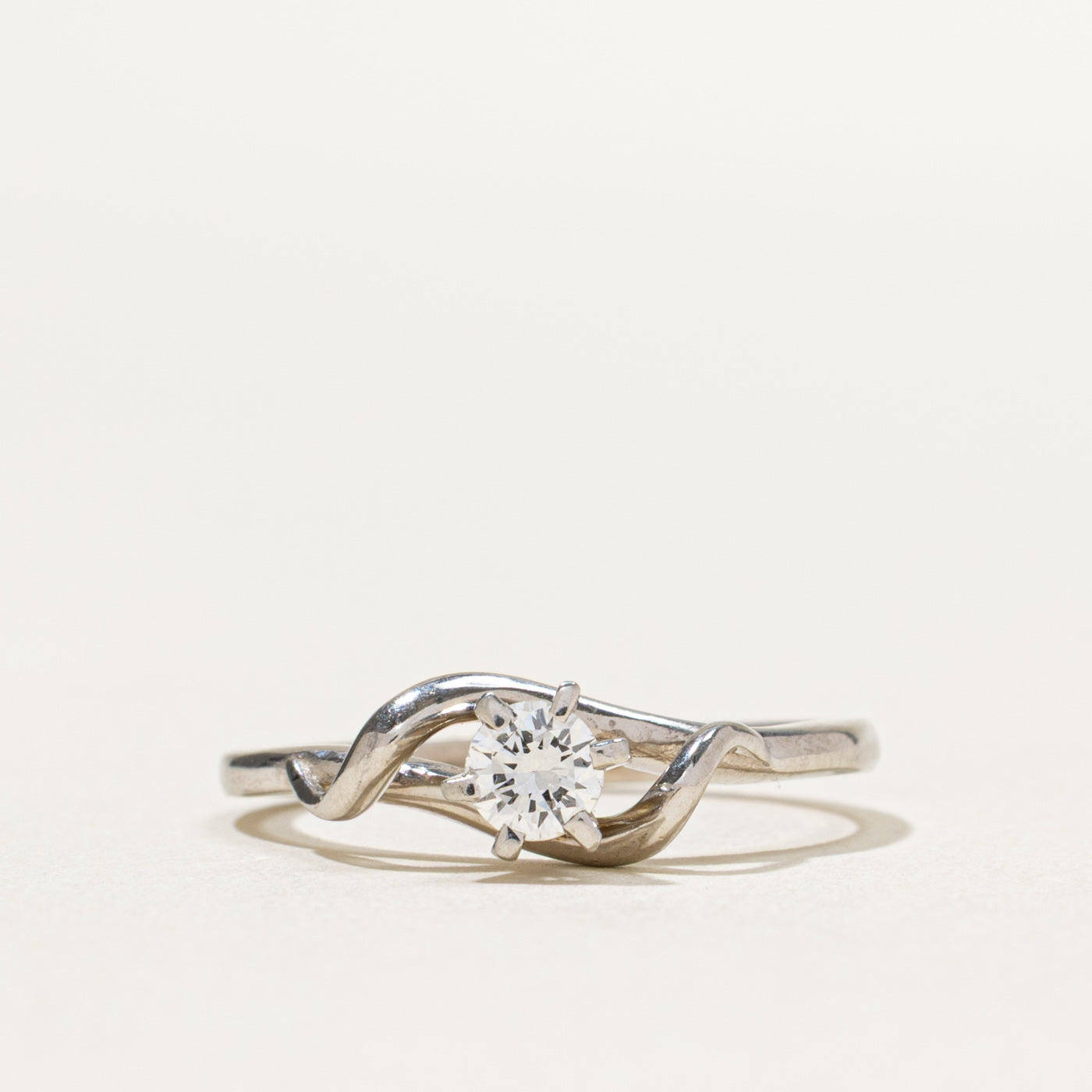 Solitaire Diamond Wave Ring | 0.23ct | SZ 6.75