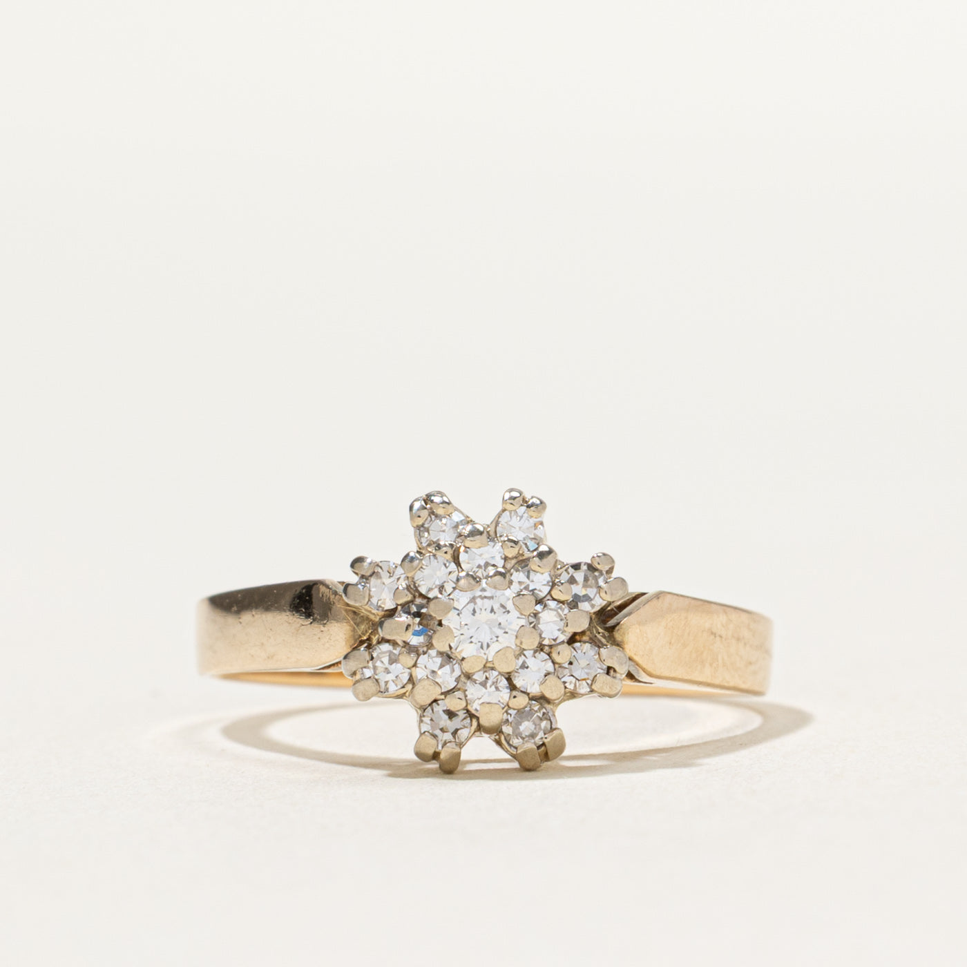 Bague pétale sertie de diamants | 0,28 ct | Taille 7