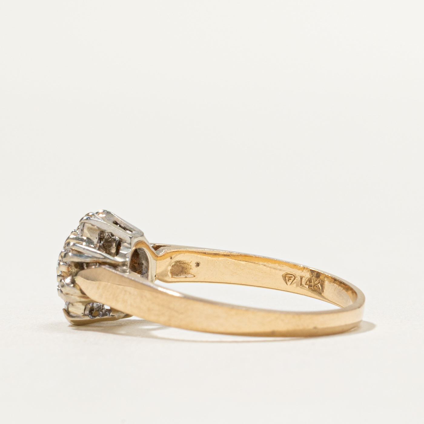 Bague pétale sertie de diamants | 0,28 ct | Taille 7