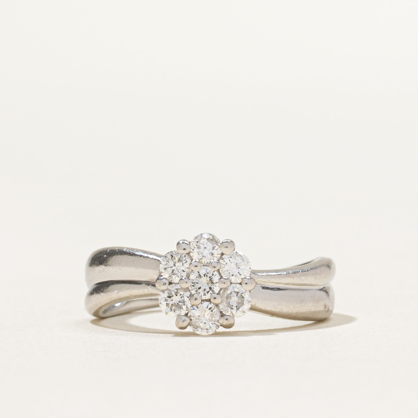 Diamond Cluster Grooved Ring | 0.50ctw | SZ 5.5