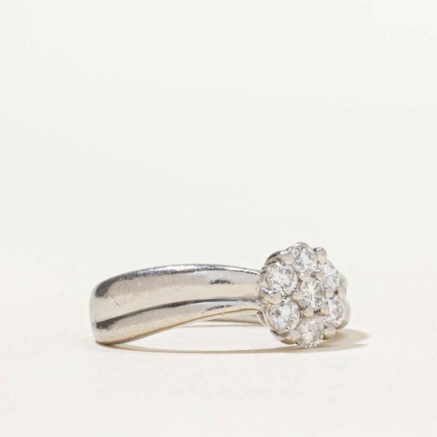 Diamond Cluster Grooved Ring | 0.50ctw | SZ 5.5