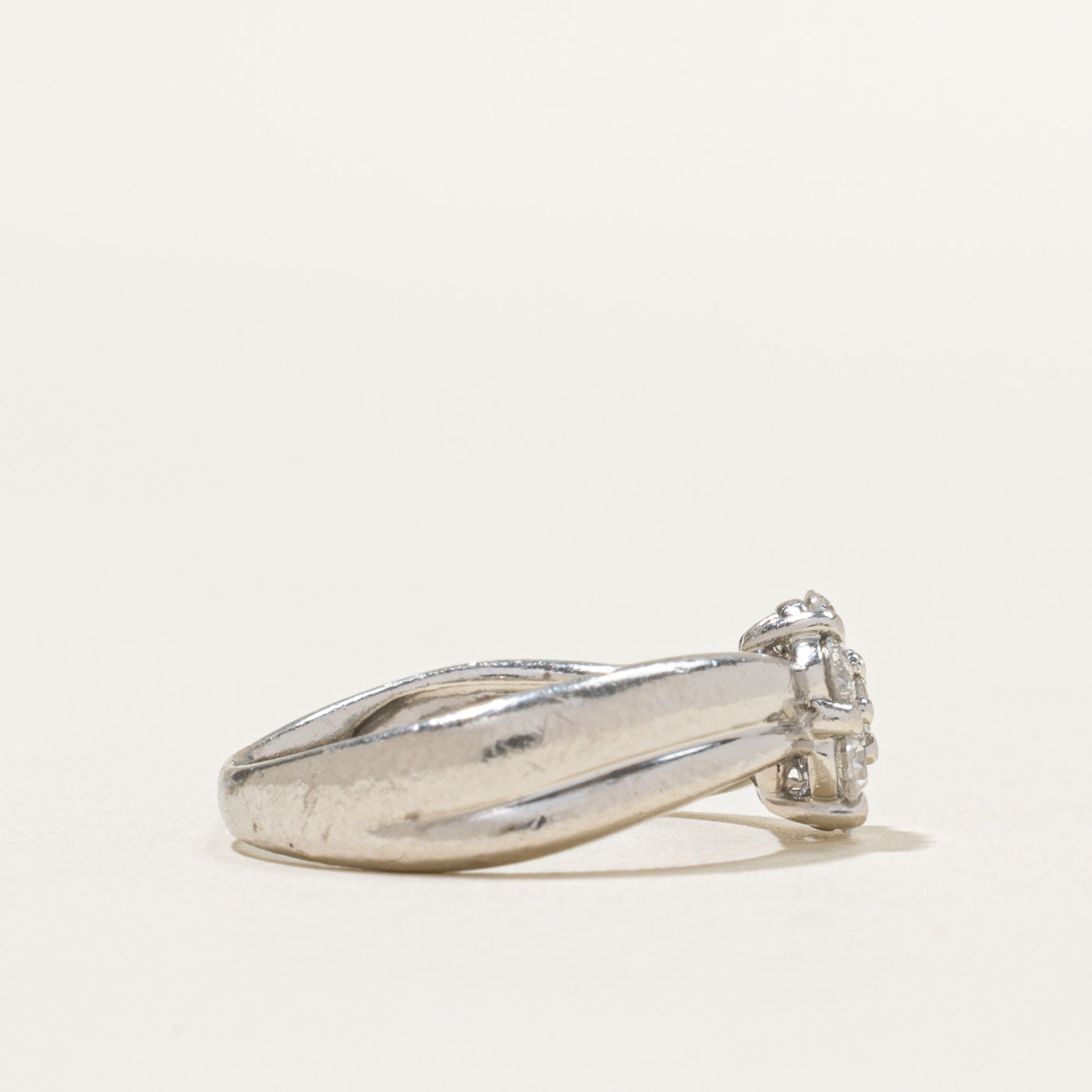 Diamond Cluster Grooved Ring | 0.50ctw | SZ 5.5