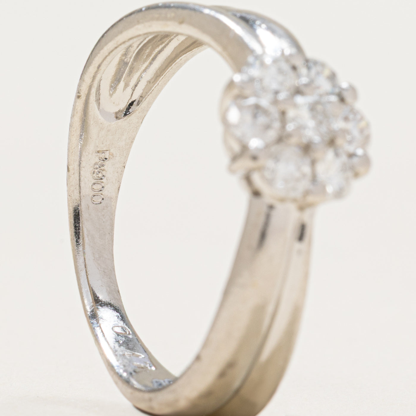 Diamond Cluster Grooved Ring | 0.50ctw | SZ 5.5