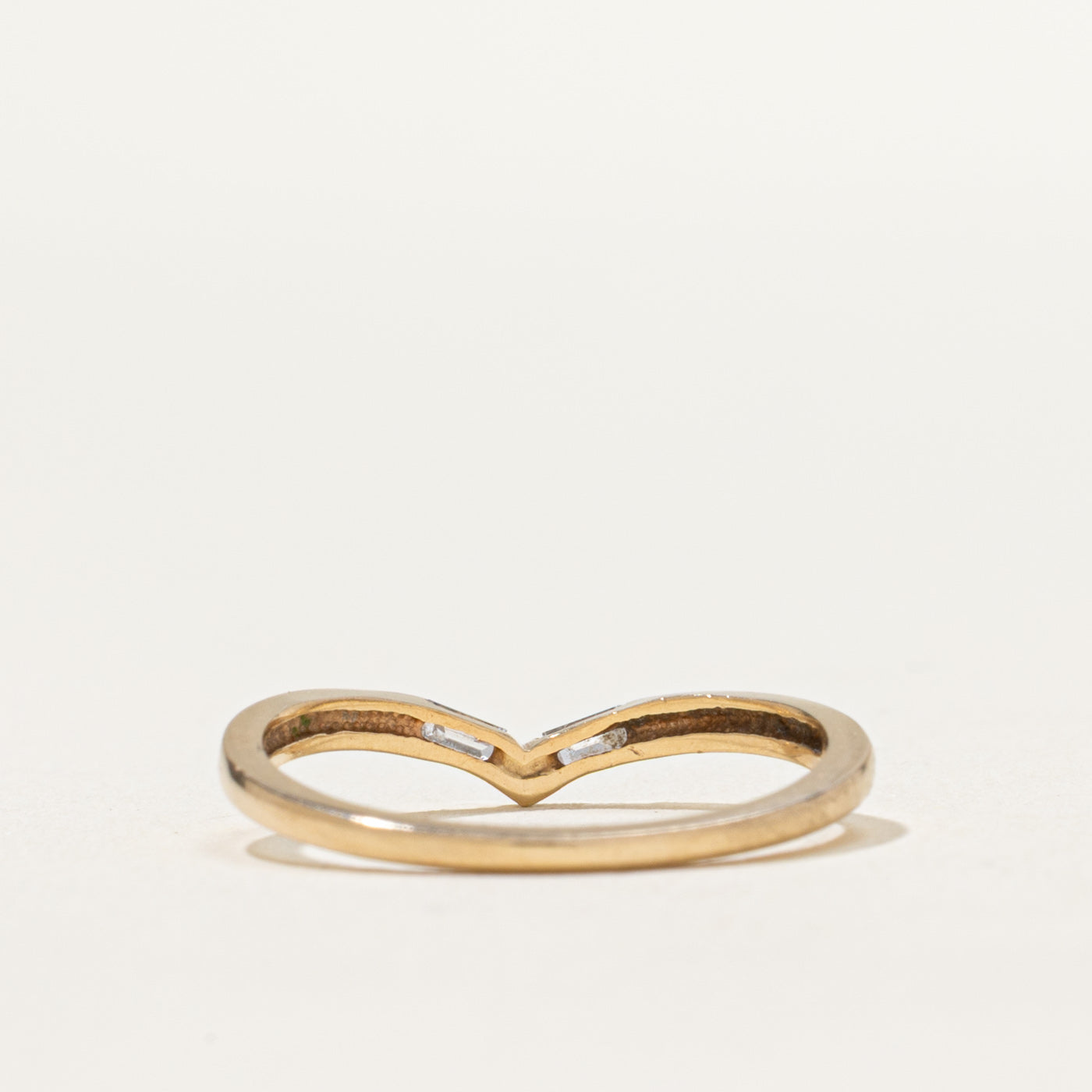 Two Stone Diamond Chevron Ring | 0.10ctw | SZ 6.5