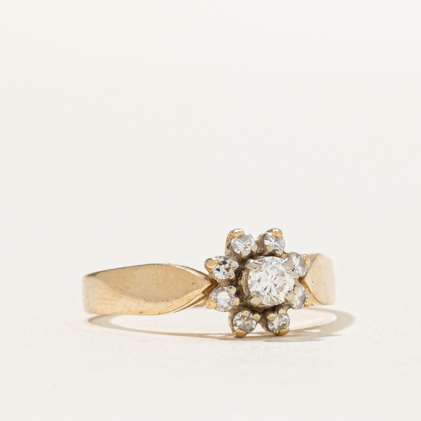 Diamond Petal Reverse Tapered Ring | 0.36ctw | SZ 7