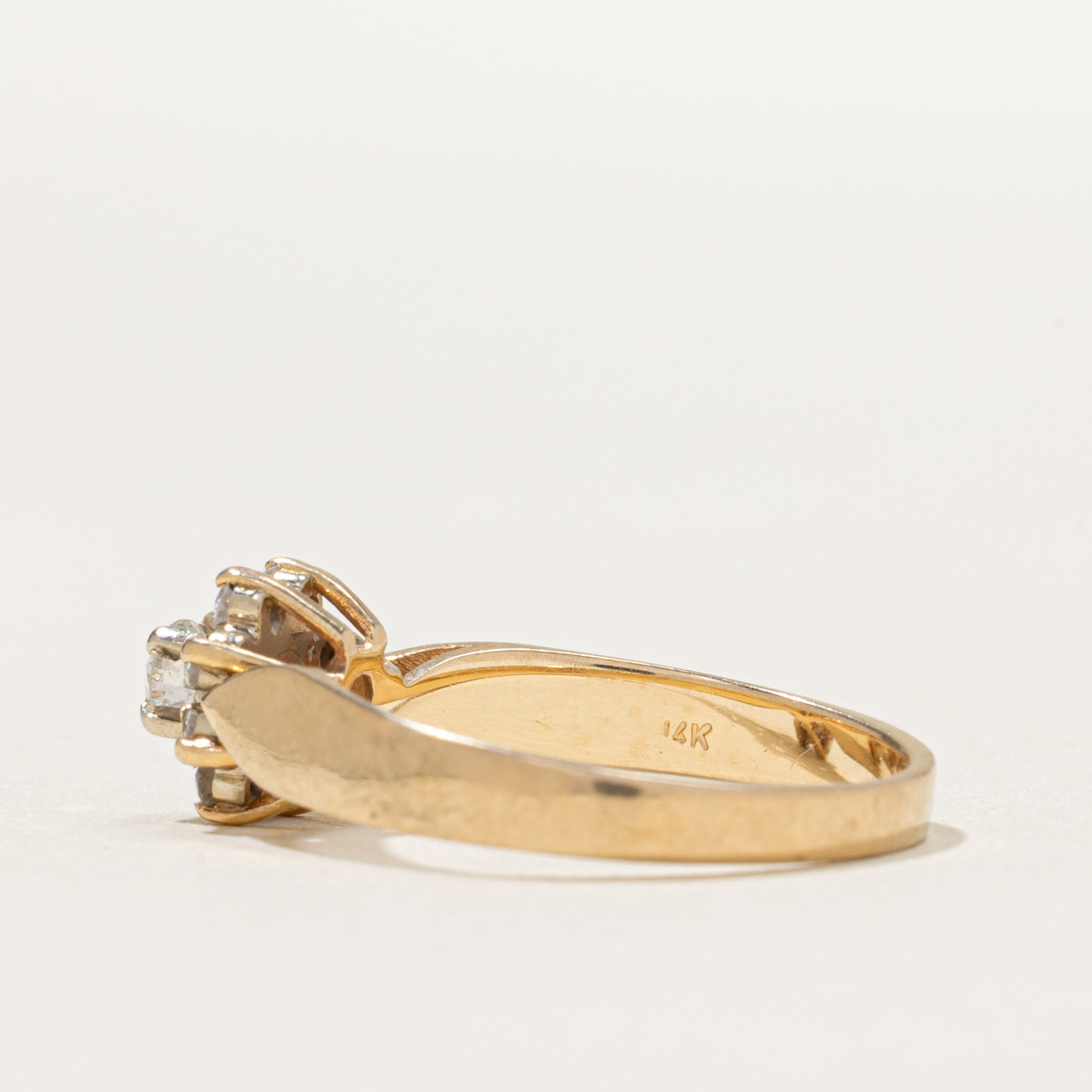 Diamond Petal Reverse Tapered Ring | 0.36ctw | SZ 7