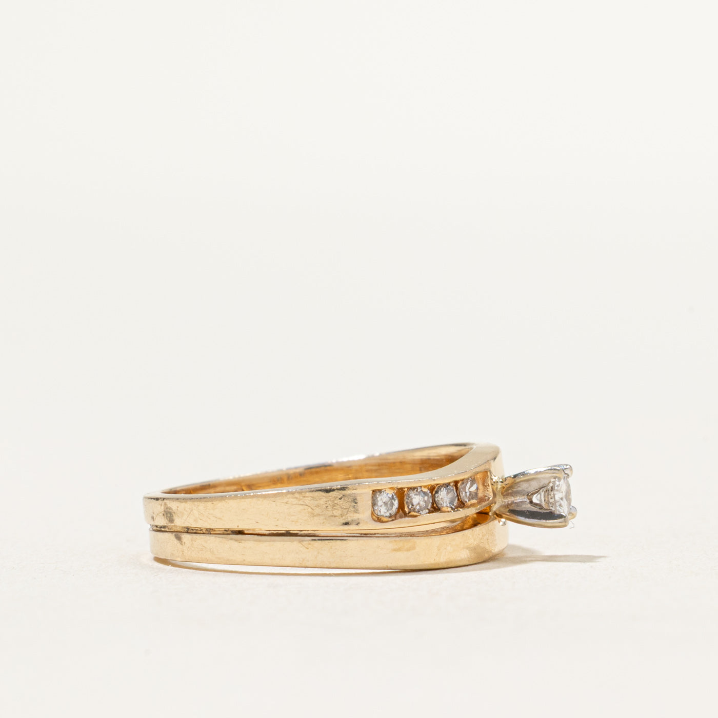 Diamond Wave Wedding Ring Set | 0.21ctw | SZ 5.75