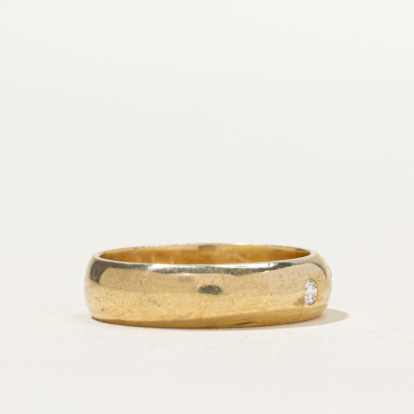 Bague sertie de trois diamants à fleur | 0,15 ct au total | Taille 5,5