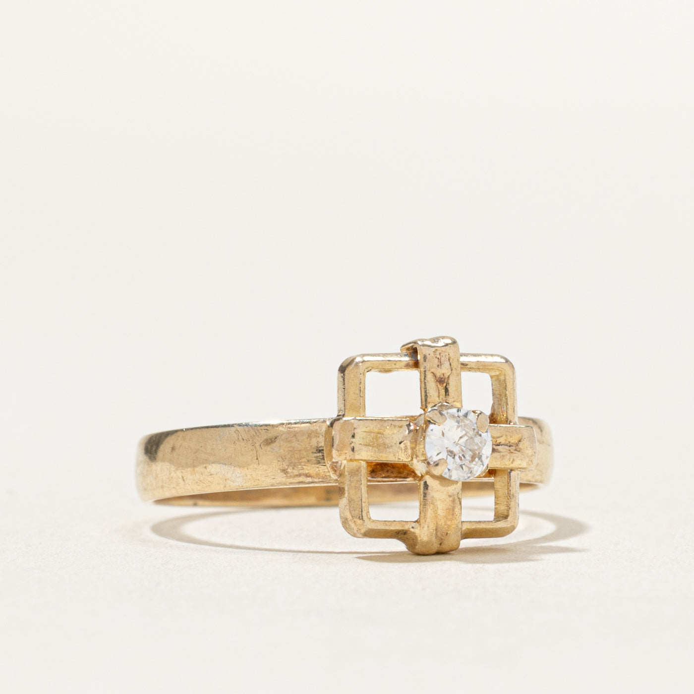 Solitaire Diamond Geometric Ring | 0.12ct | SZ 7.5