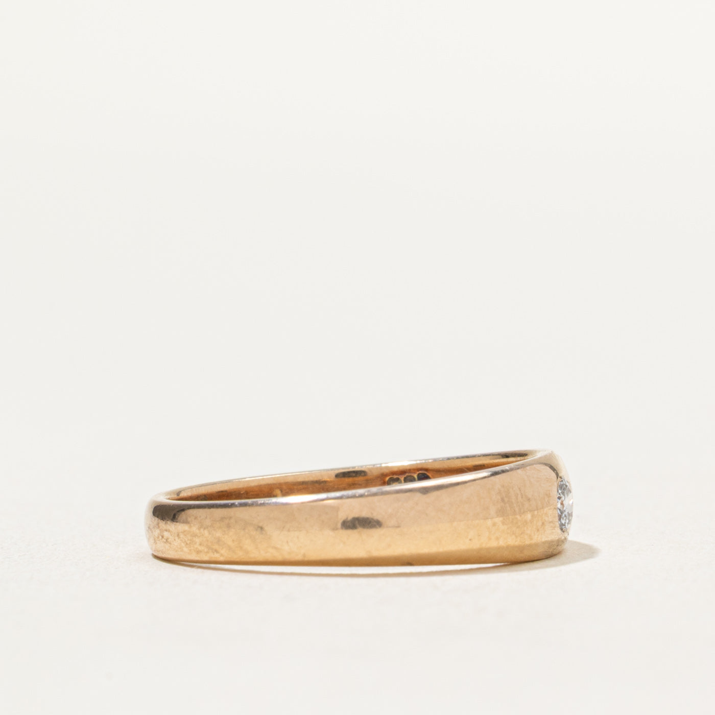 Flush Set Single Stone Diamond Band | 0.08ct | SZ 6.25