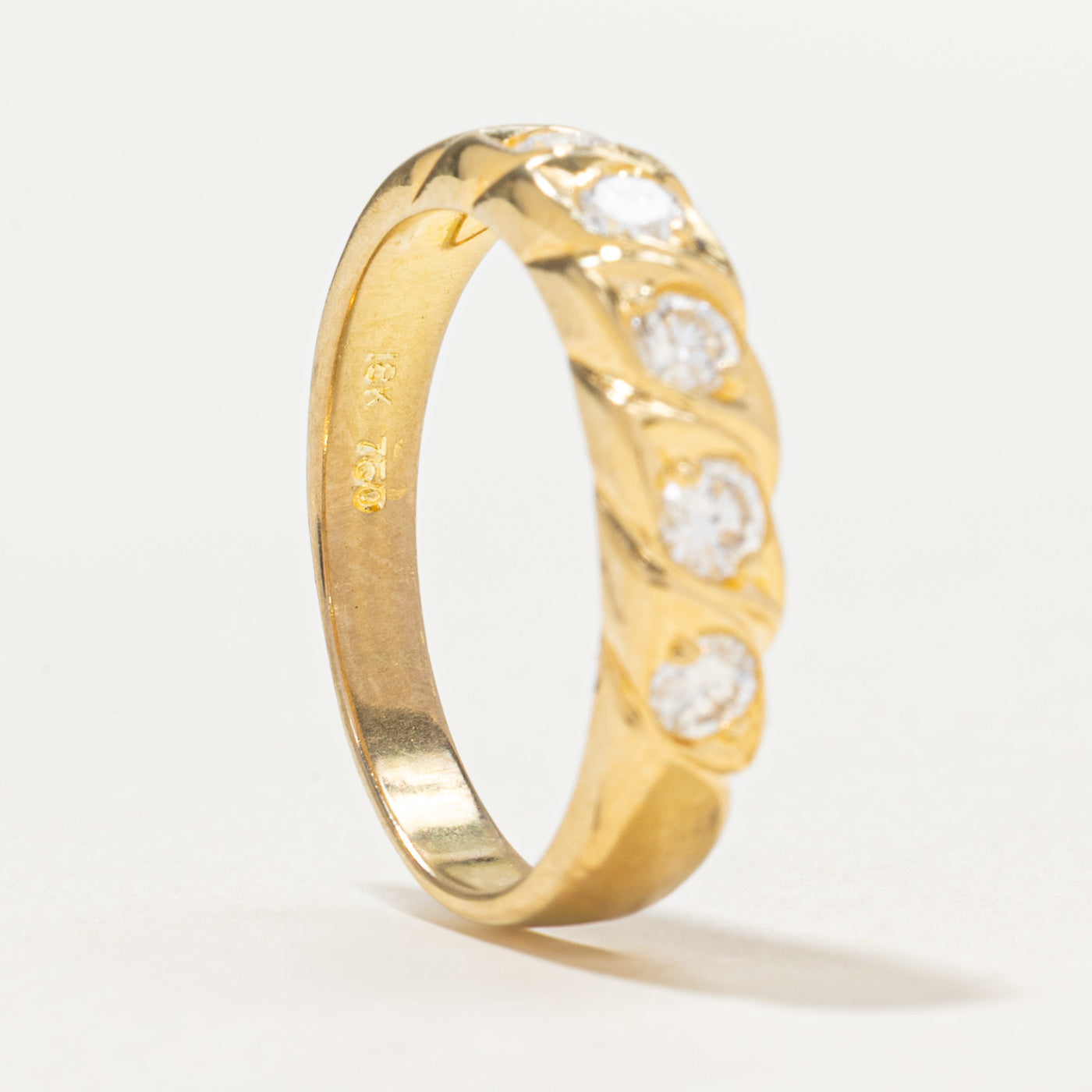 Five Stone Diamond Grooved Band | 0.40ctw | SZ 4.5