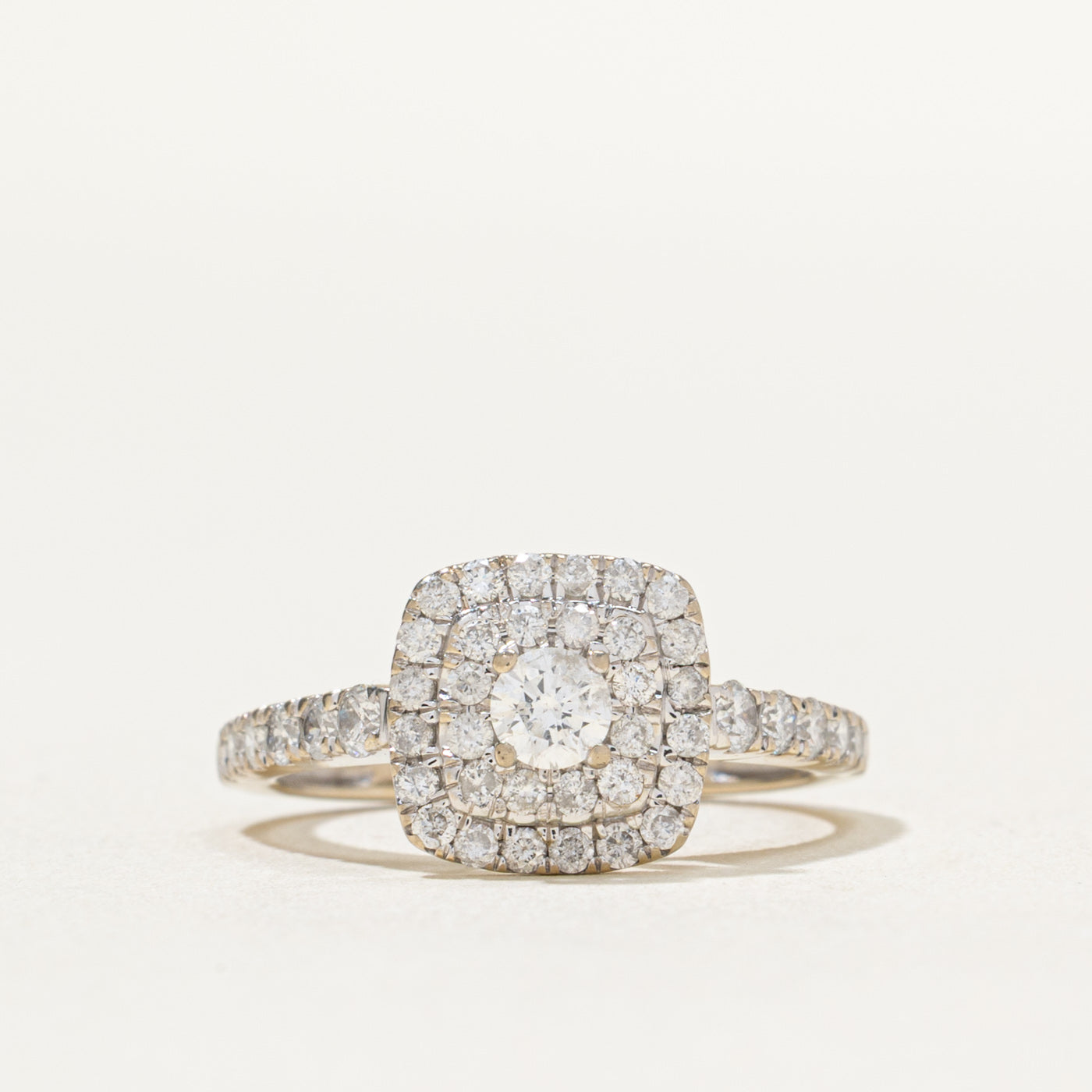 Double Halo Diamond Engagement Ring | 0.48ctw | SZ 5.25