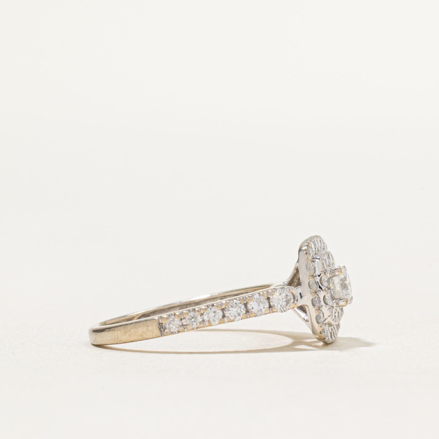 Double Halo Diamond Engagement Ring | 0.48ctw | SZ 5.25