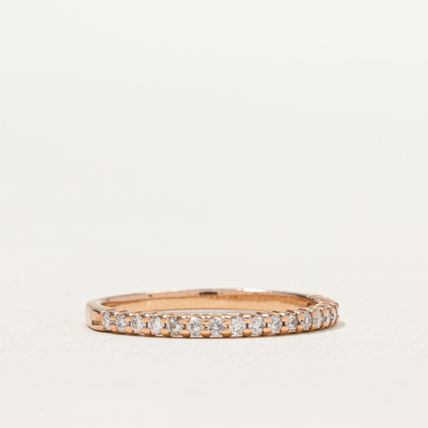10k Rose Gold Semi Eternity Diamond Band | 0.19ctw | SZ 5.25
