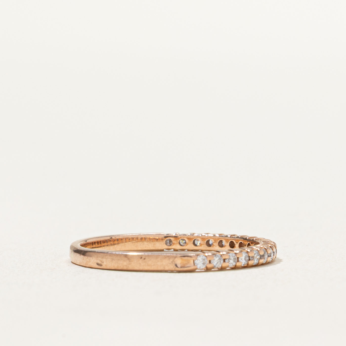 10k Rose Gold Semi Eternity Diamond Band | 0.19ctw | SZ 5.25