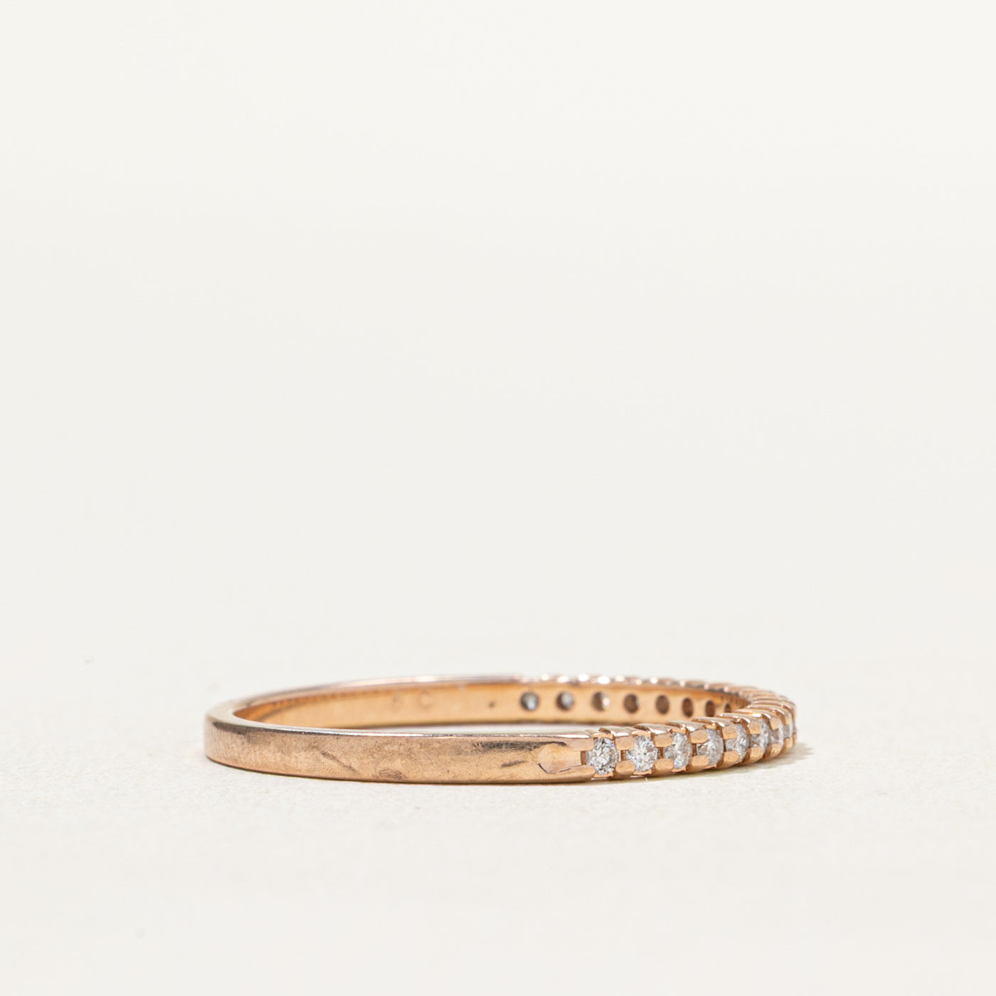 10k Rose Gold Semi Eternity Diamond Band | 0.19ctw | SZ 7