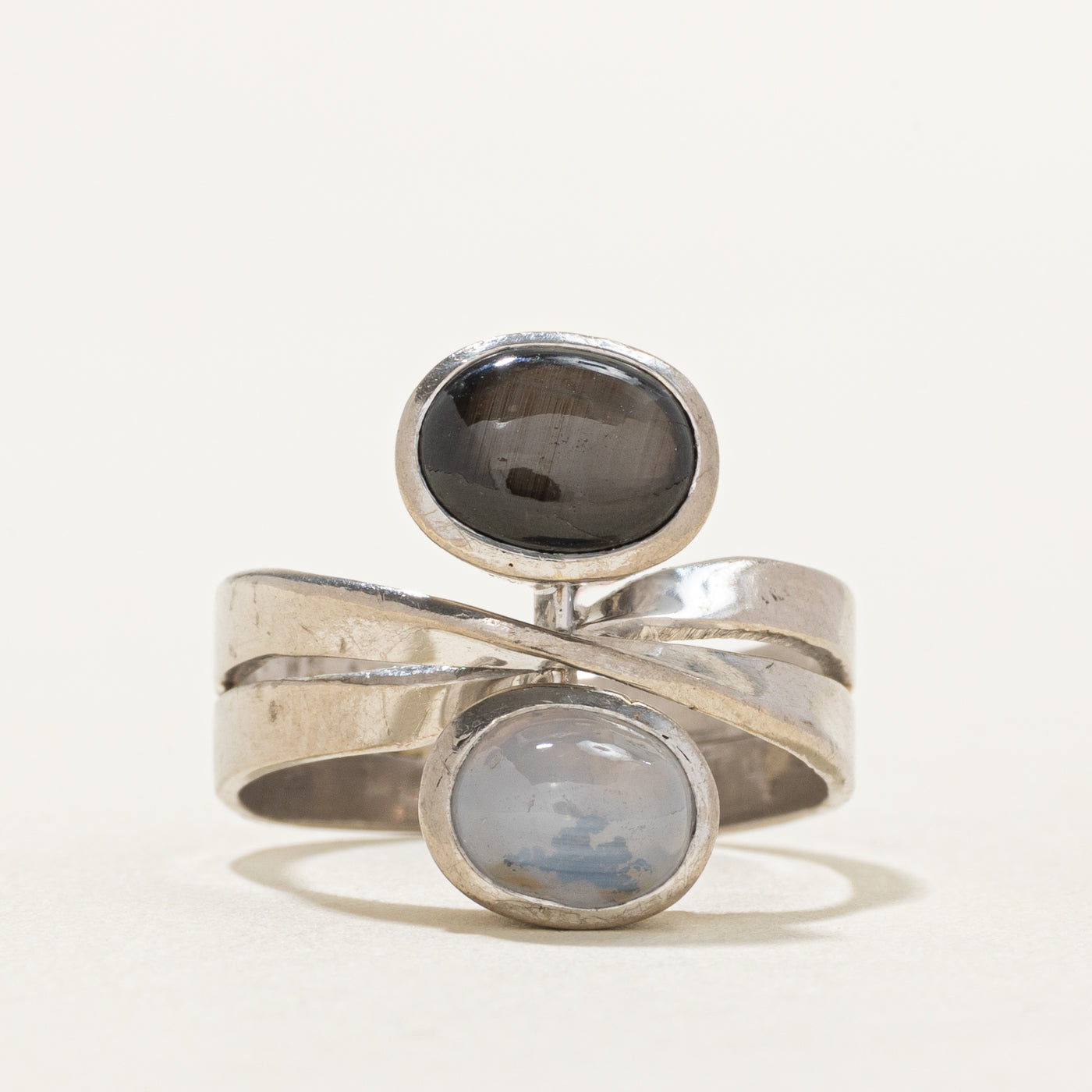 Blue & Black Star Sapphire Ring | 1.30ct, 1.00ct | SZ 6.5 |