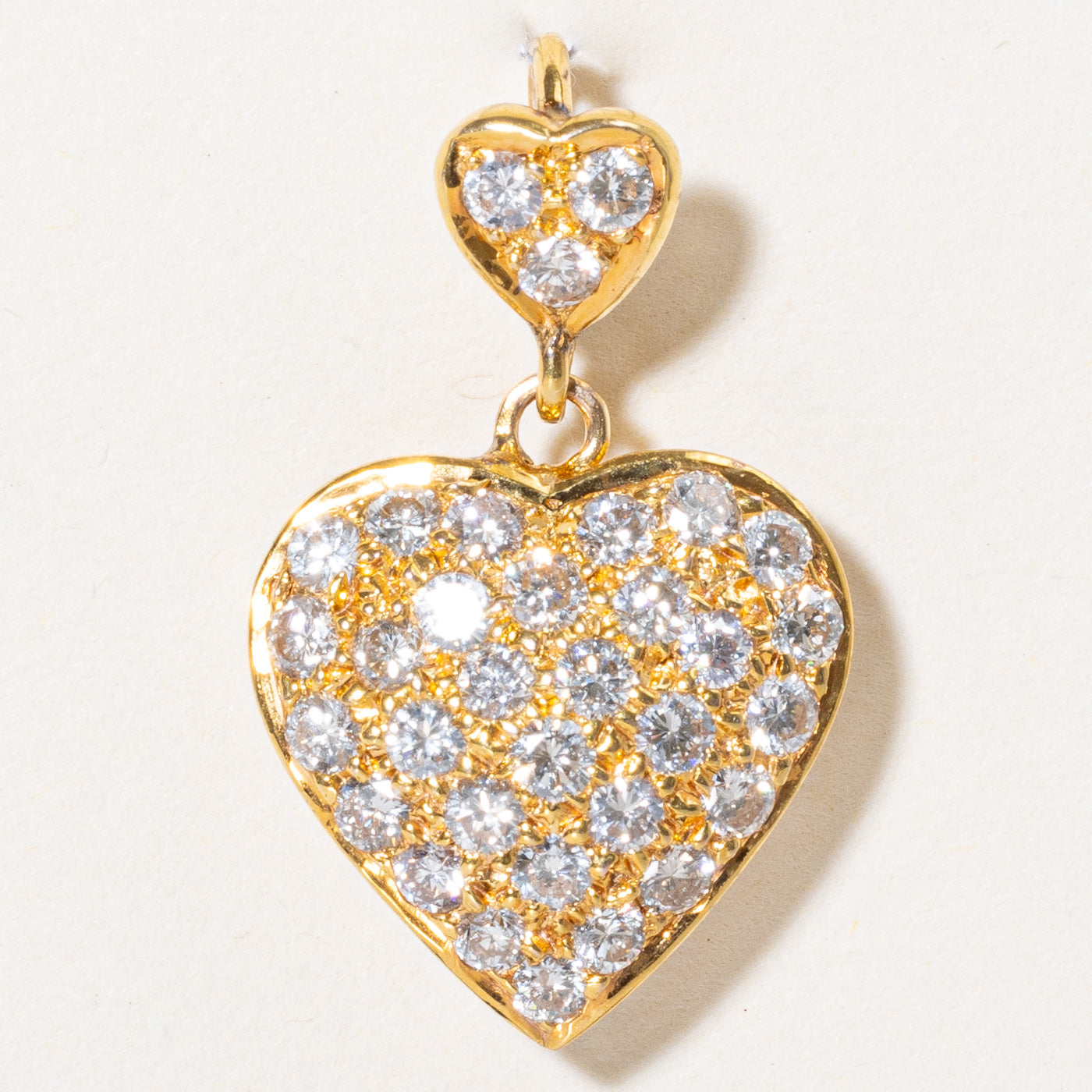 Pave Set Diamond Heart Pendant | 0.75ctw |