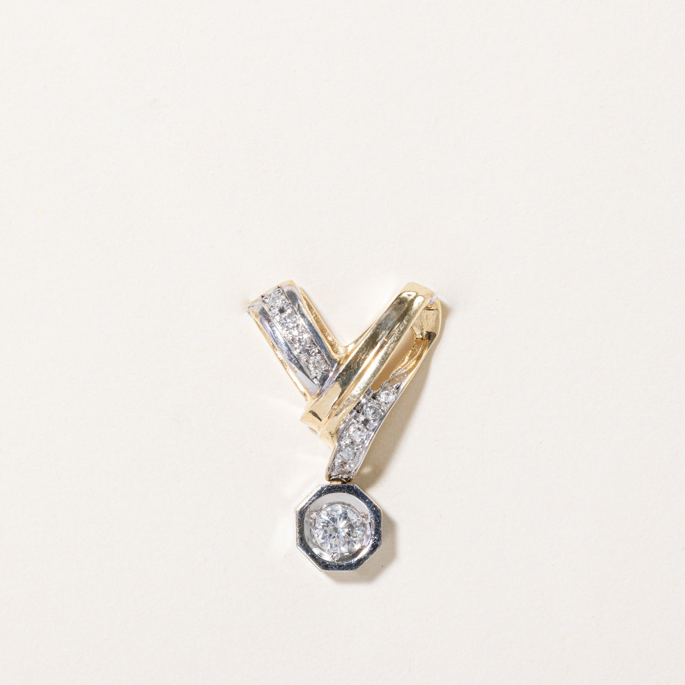 Diamond V Drop Pendant | 0.54ctw |