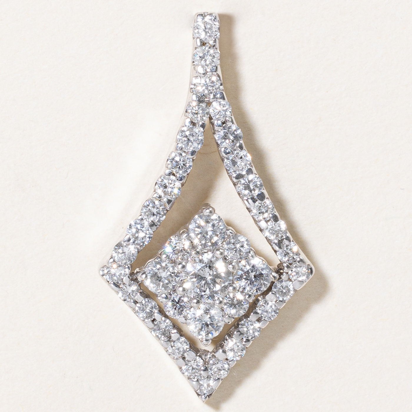 Illusion Set Diamond Cluster Pendant | 0.92ctw |