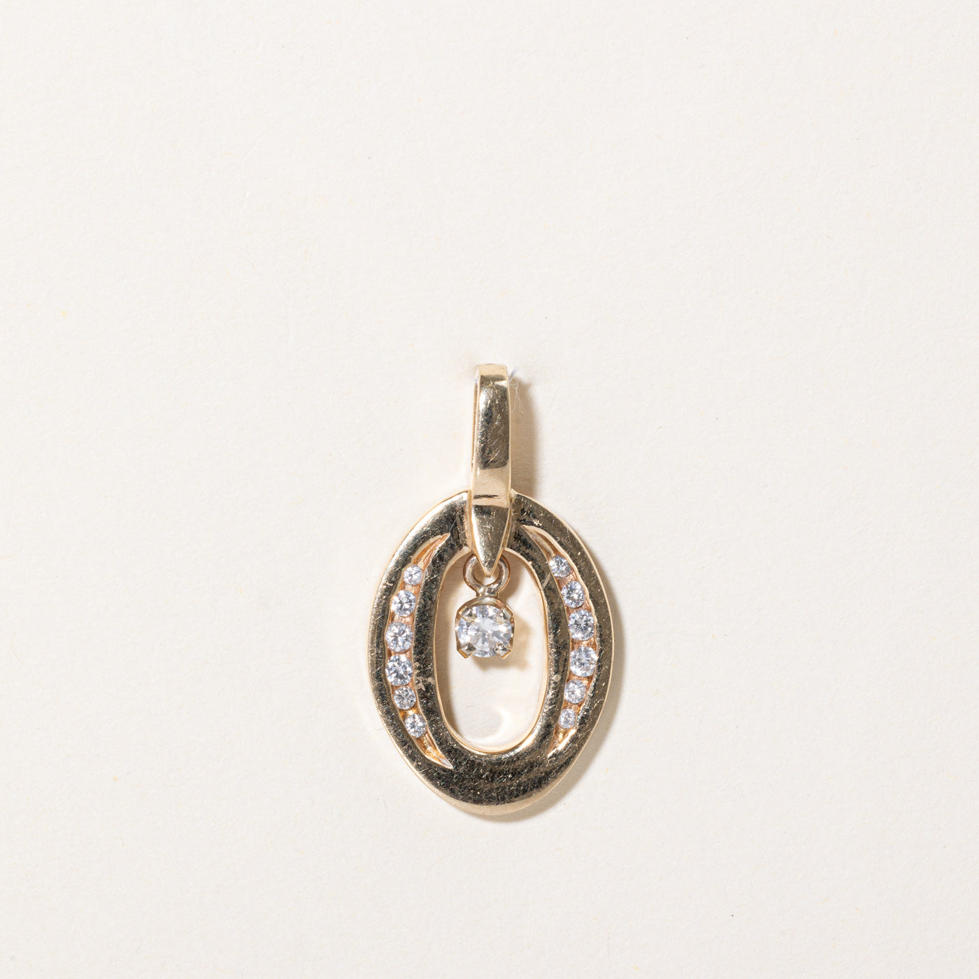 Dangling Diamond Oval Pendant | 0.31ctw |