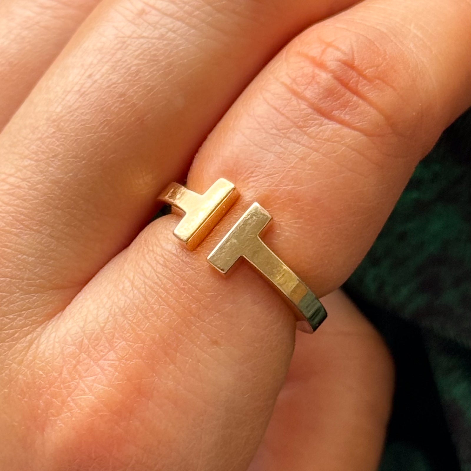 'Tiffany & Co.' T Square 18k Rose Gold Ring | SZ 6 |