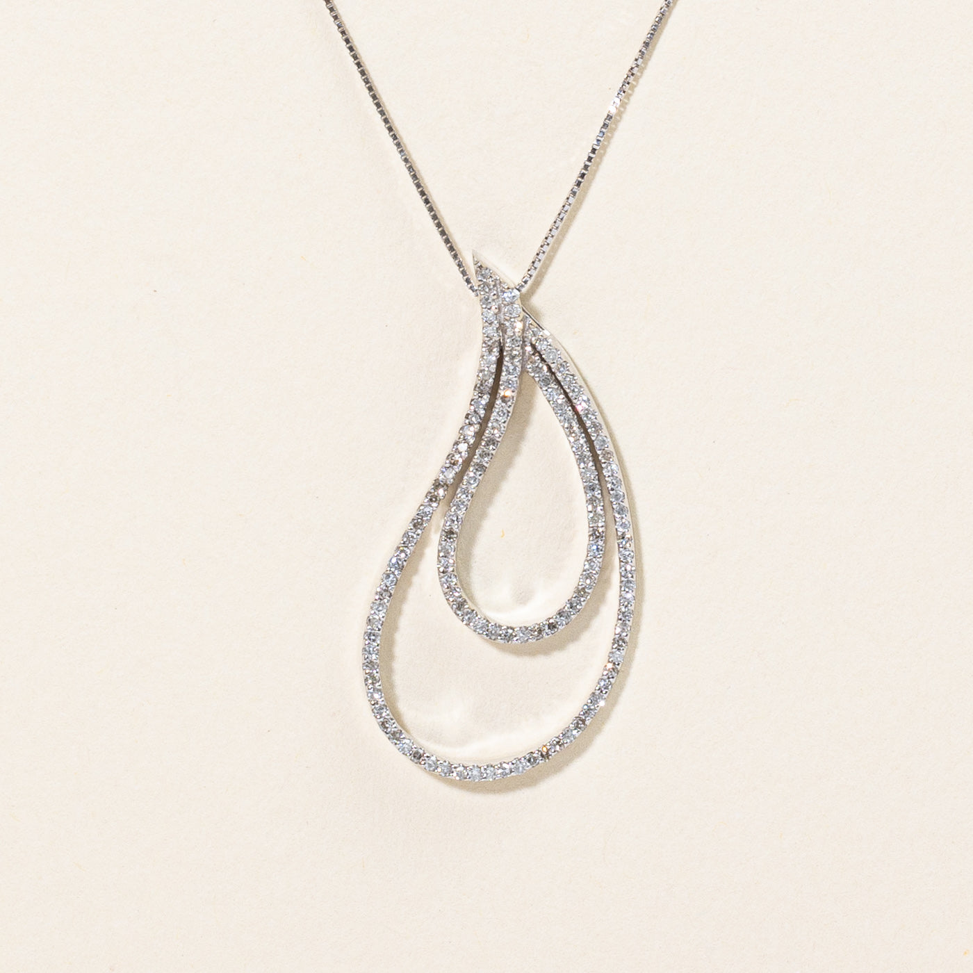 Diamond Teardrop Pendant & Necklace | 0.63ctw | 18" |