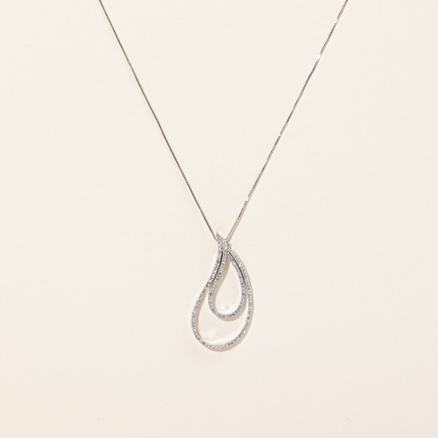 Diamond Teardrop Pendant & Necklace | 0.63ctw | 18" |