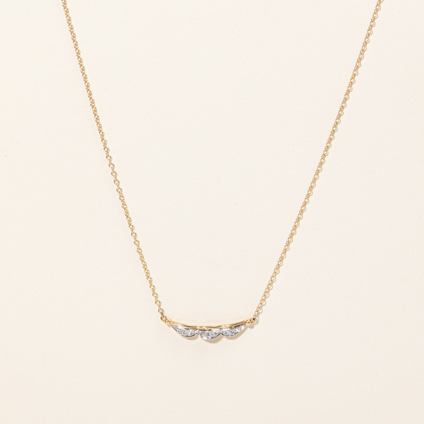 Diamond Scoop Pendant Choker | 0.18ctw | 14" |