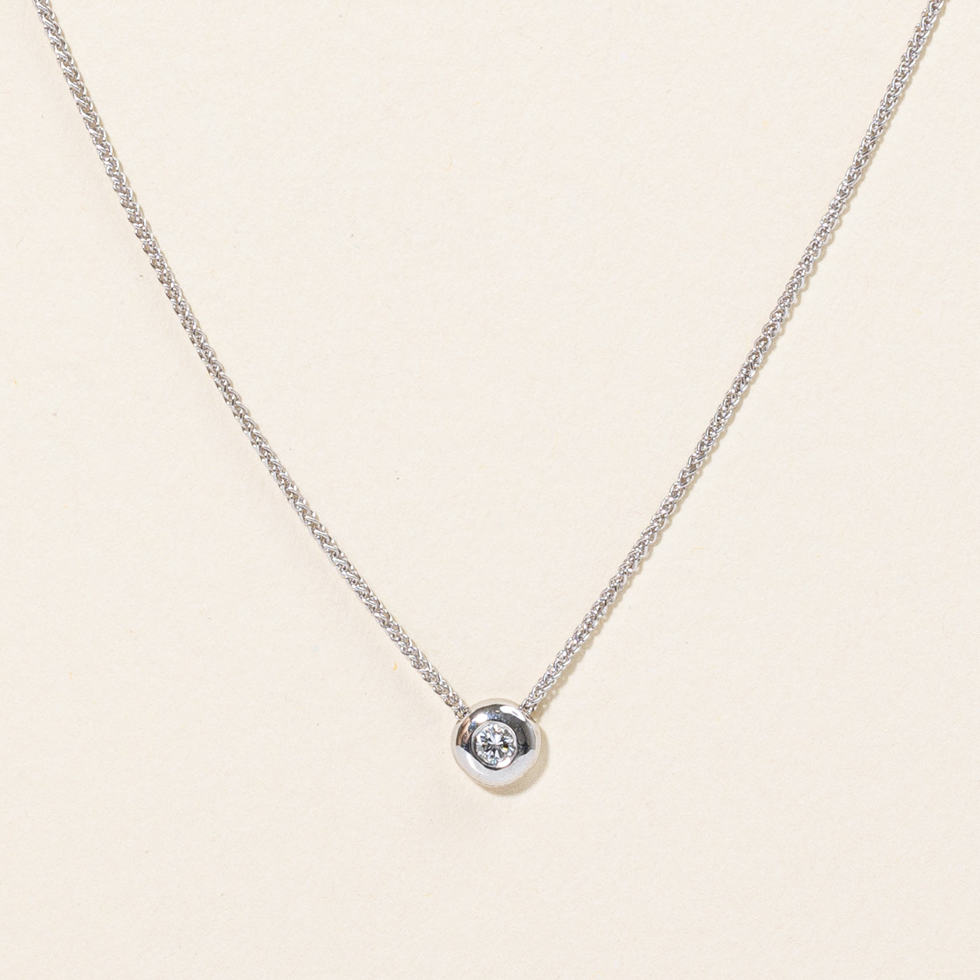 Bezel Set Diamond Pendant Necklace | 0.08ct | 20" |