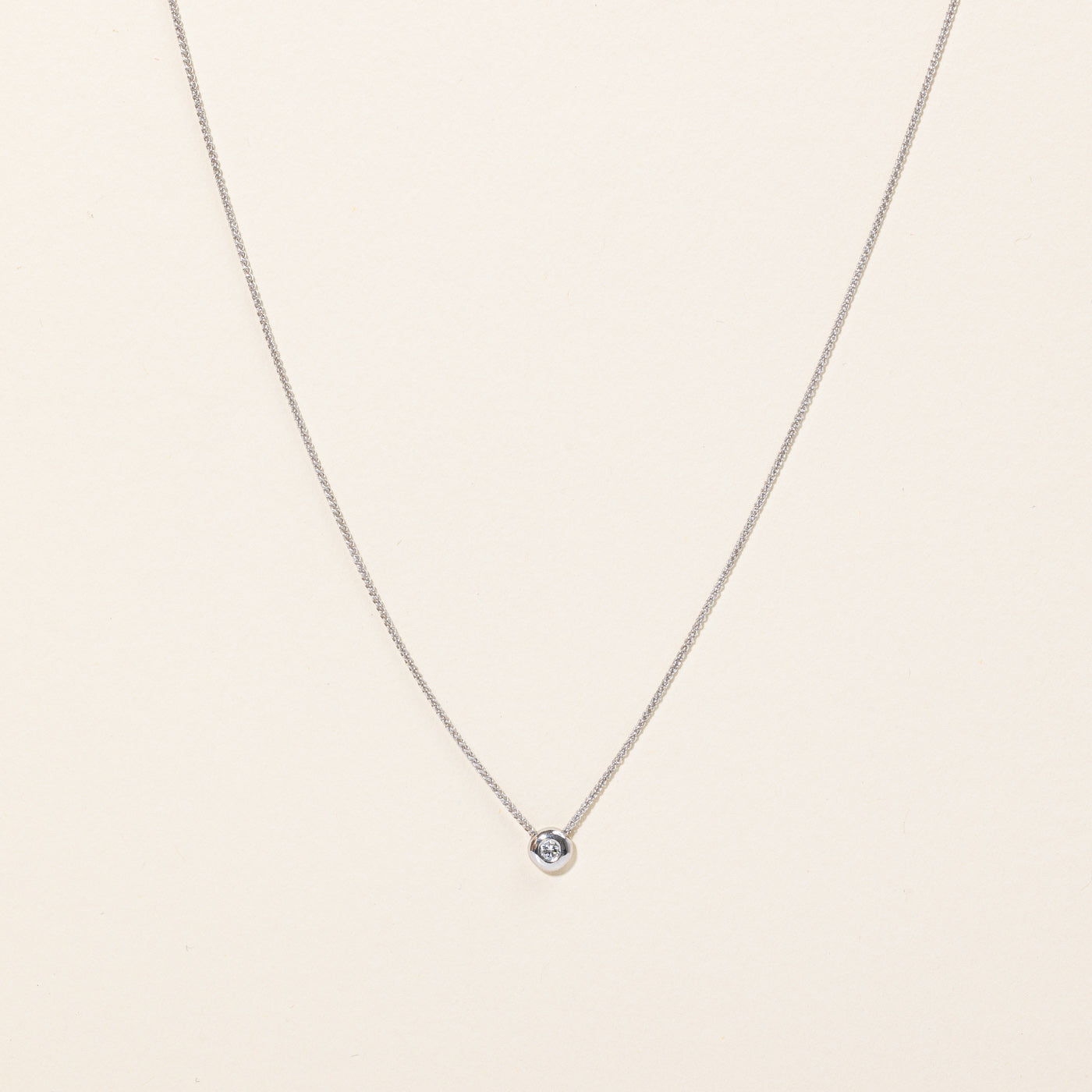 Bezel Set Diamond Pendant Necklace | 0.08ct | 20" |