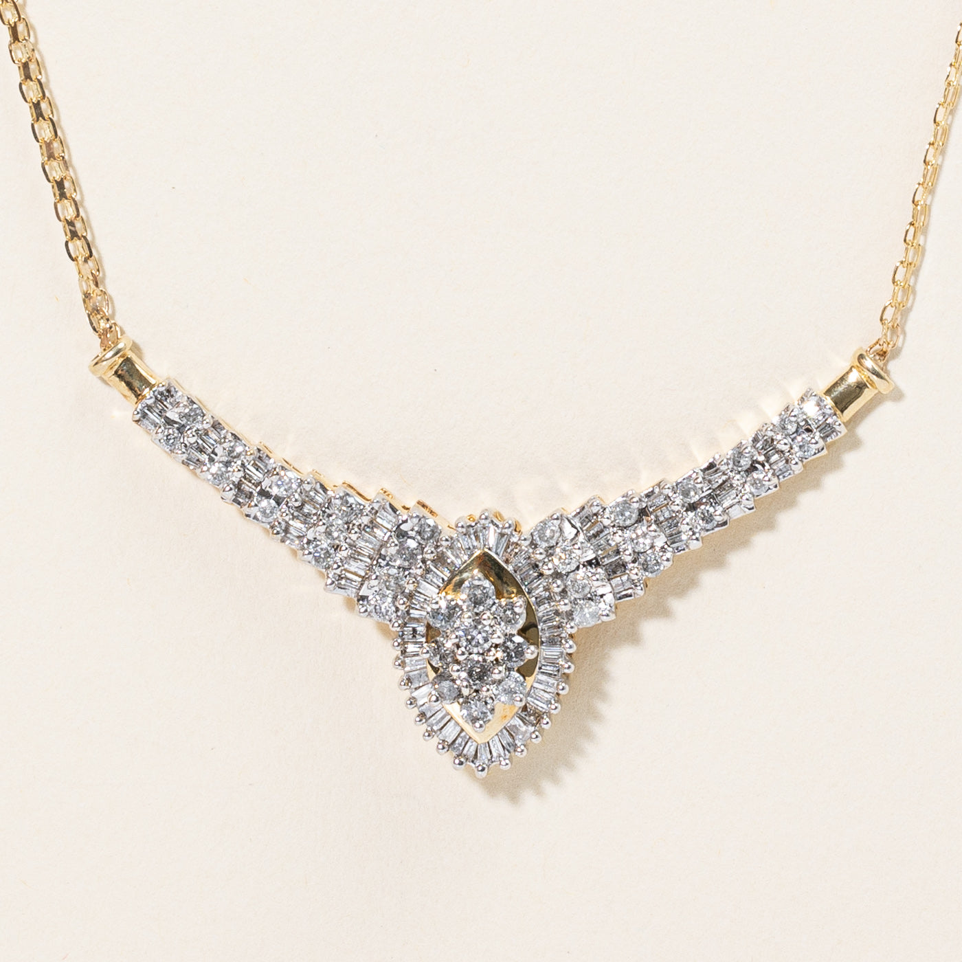 Diamond Scoop Necklace | 2.10ctw | 17" |