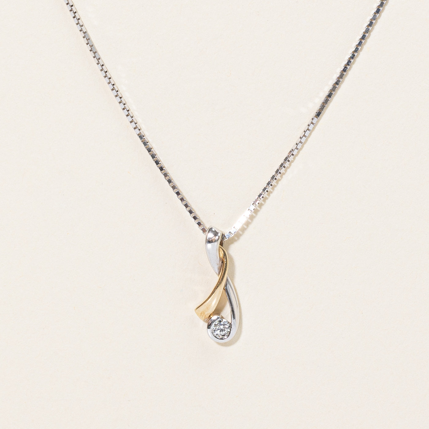 Canadian Diamond Two Tone Pendant & Necklace | 0.09ct | 18" |