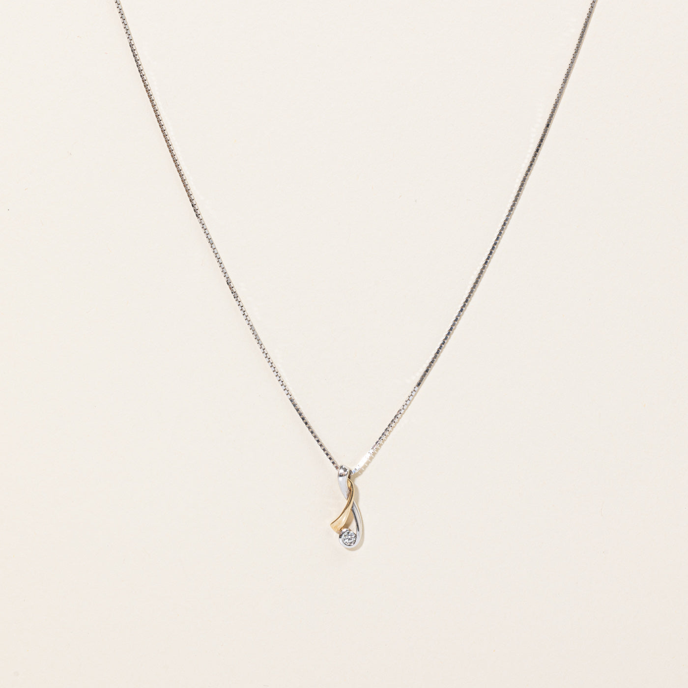 Canadian Diamond Two Tone Pendant & Necklace | 0.09ct | 18" |