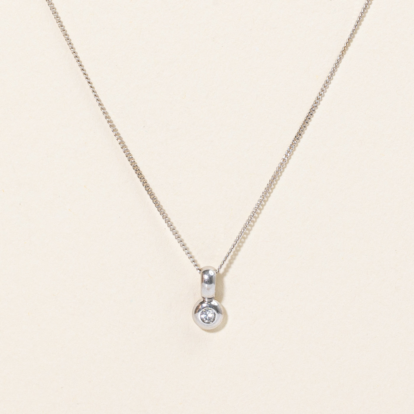 Bezel Set Diamond Pendant & Necklace | 0.06ct | 18" |