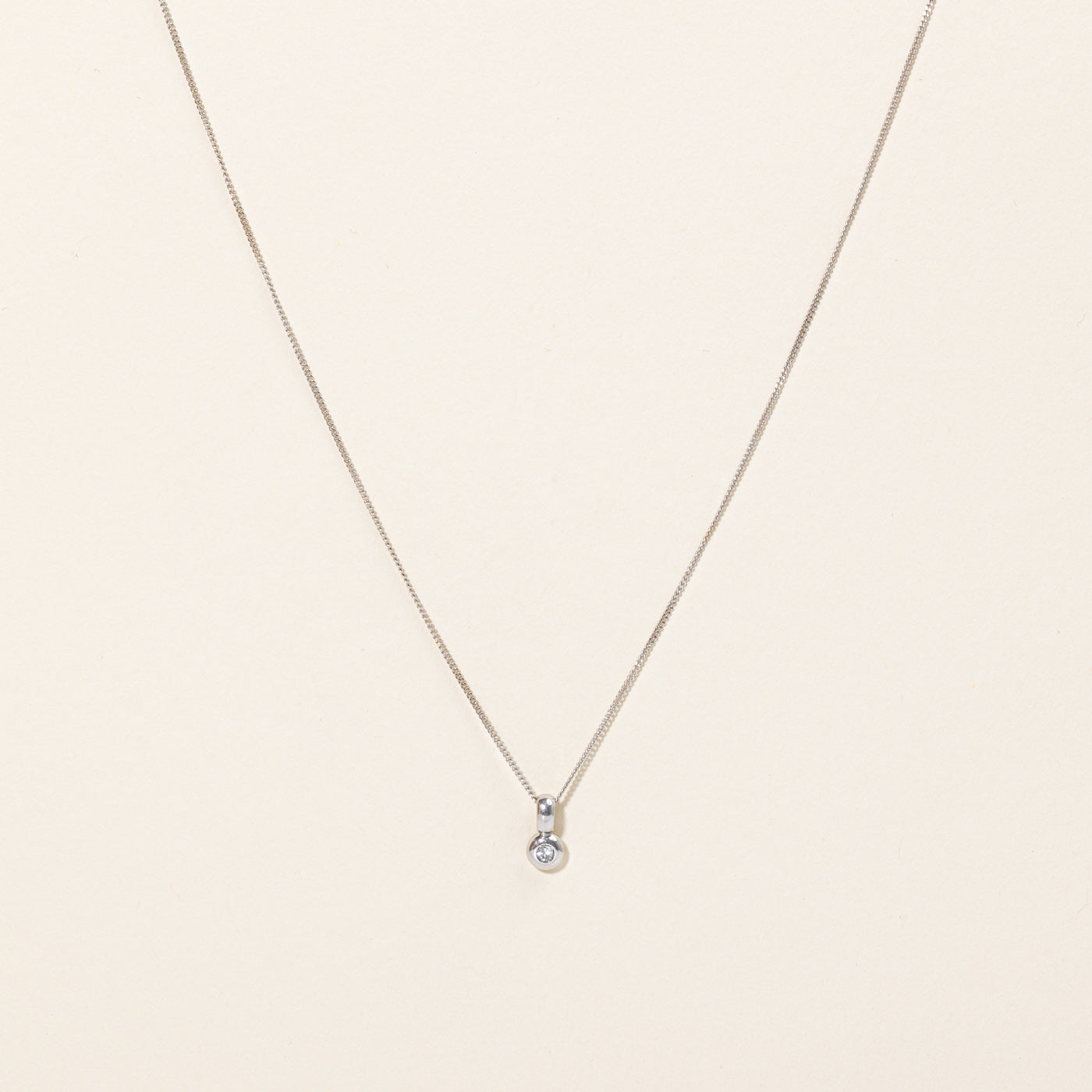 Bezel Set Diamond Pendant & Necklace | 0.06ct | 18" |