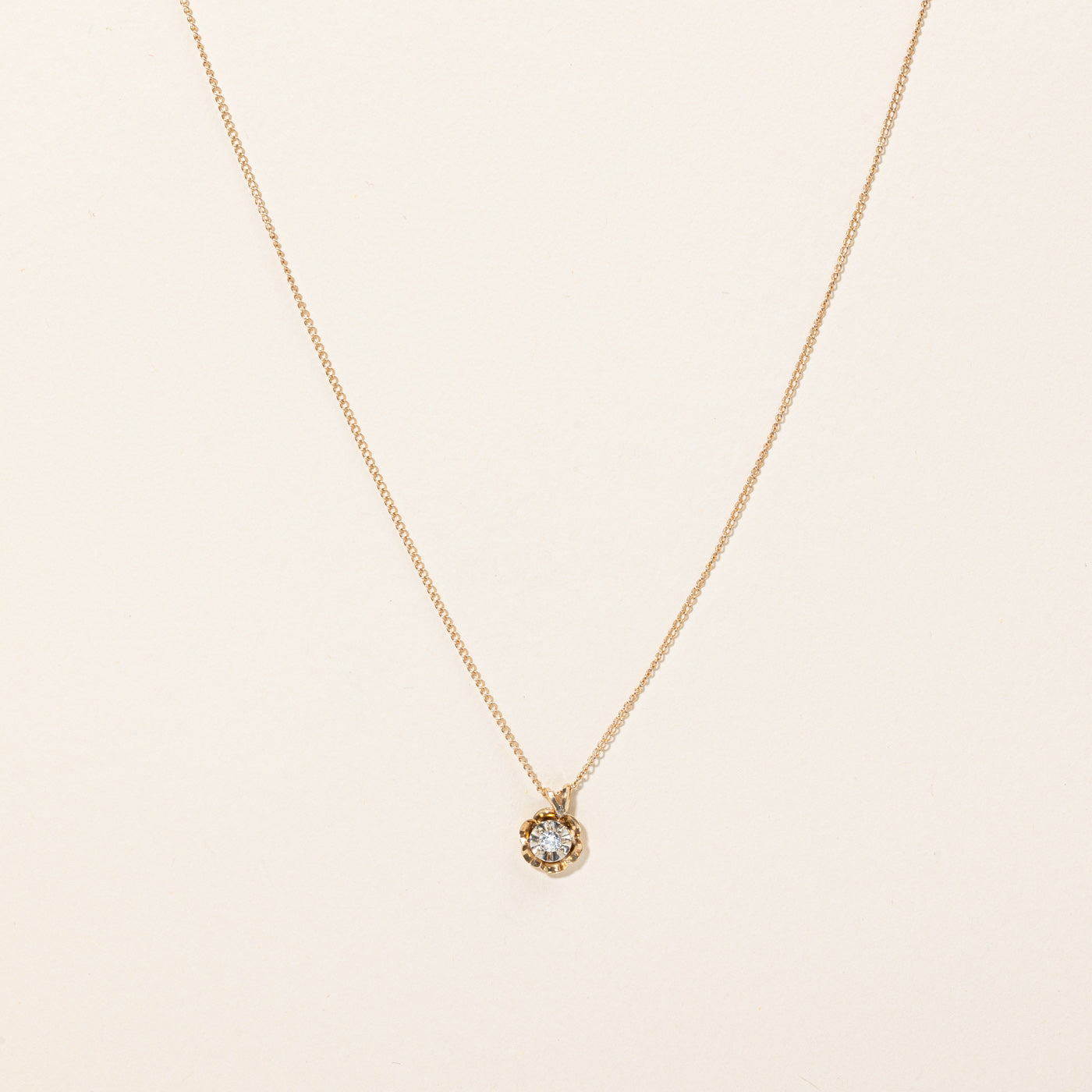 Diamond Flower Charm & Necklace | 0.09ct | 16" |