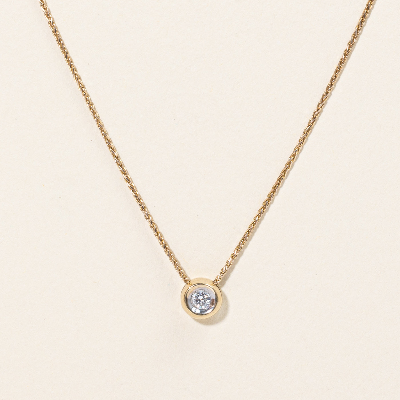 Illusion Set Diamond Pendant & Necklace | 0.15ct | 18" |