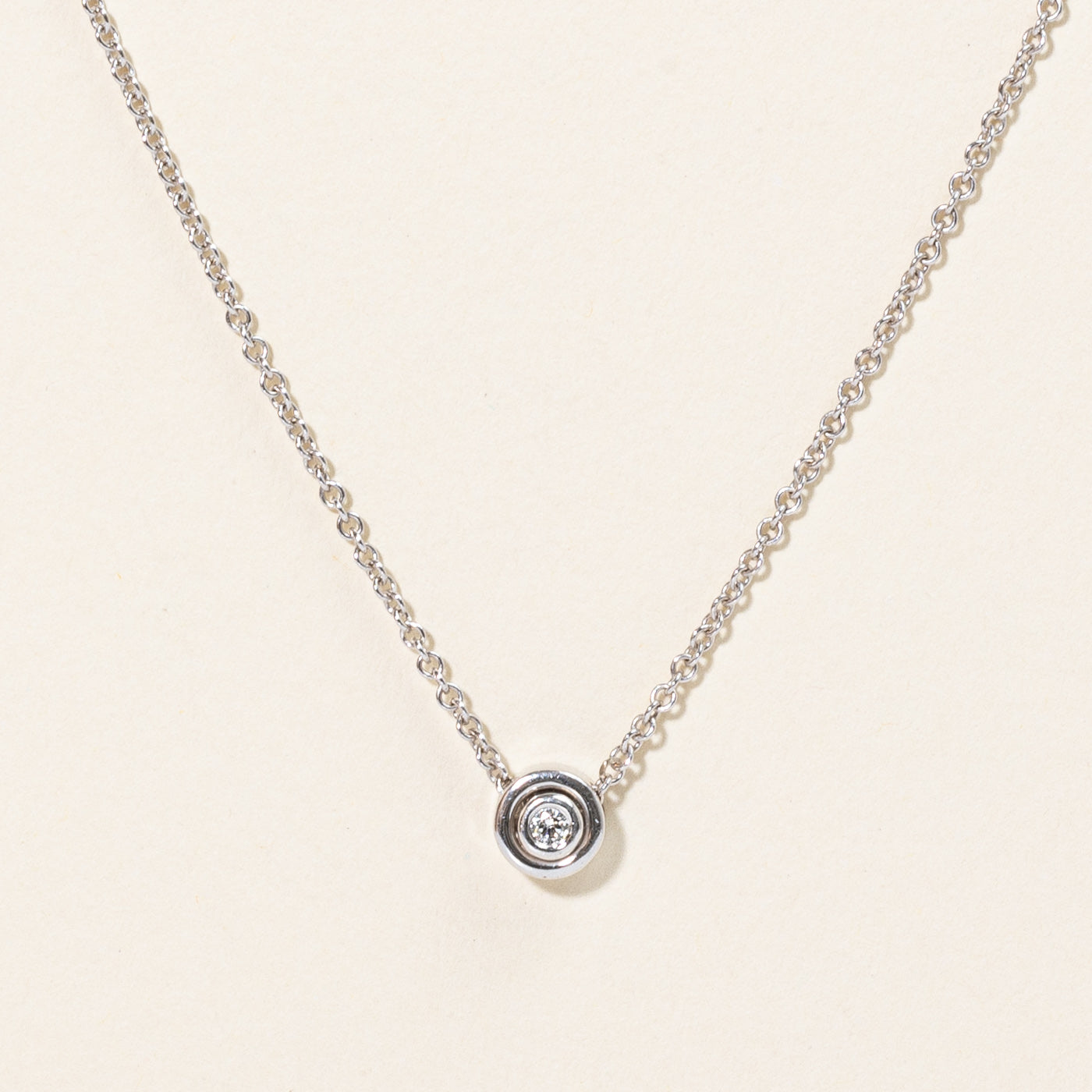 Bezel Set Diamond Pendant Necklace | 0.05ct | 18" |