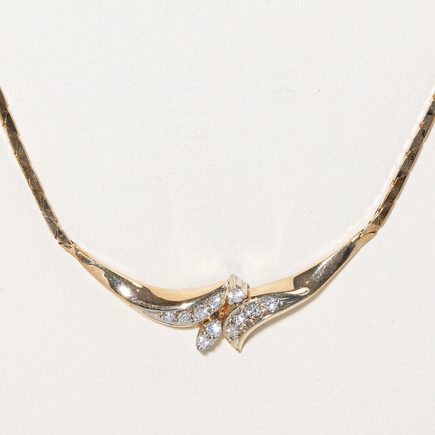 Diamond Bypass Scoop Necklace | 0.28ctw | 17" |