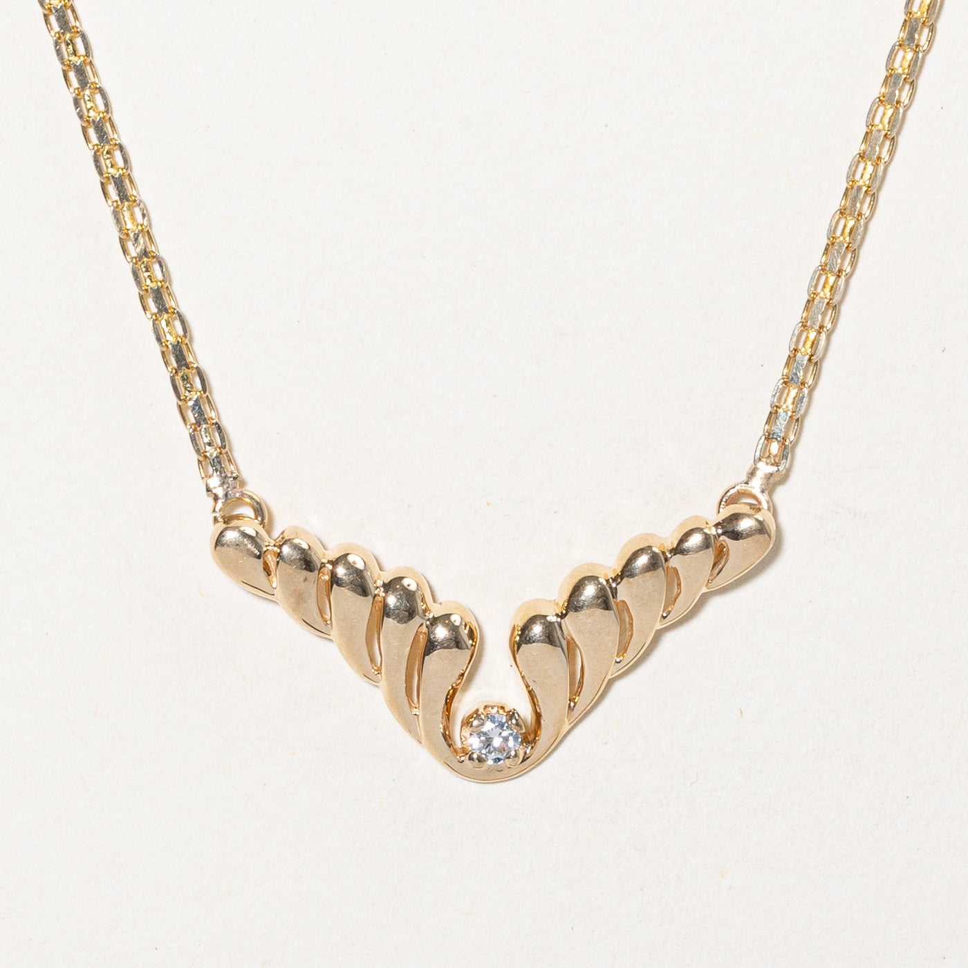 Diamond Scoop Pendant Necklace | 0.09ct | 16" |