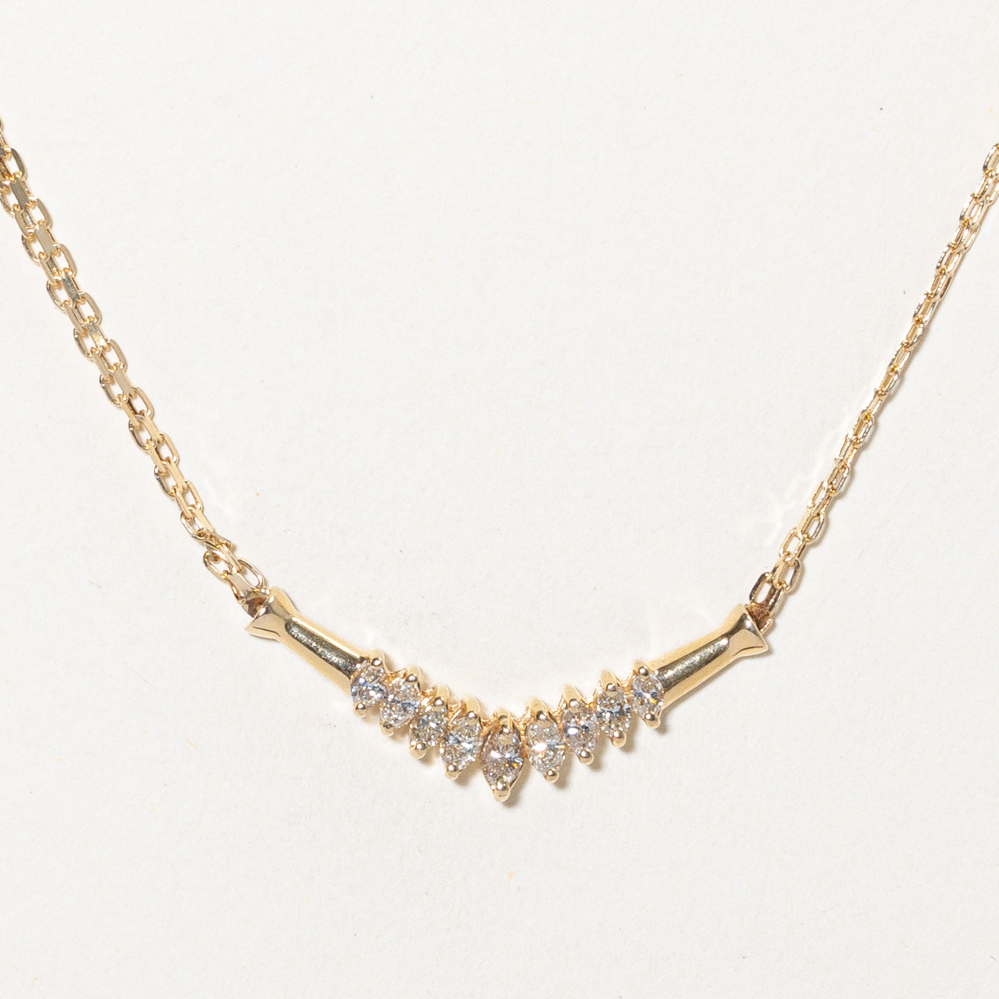 Collier ras du cou en diamant taille marquise | 0,45 ct | 17 po |