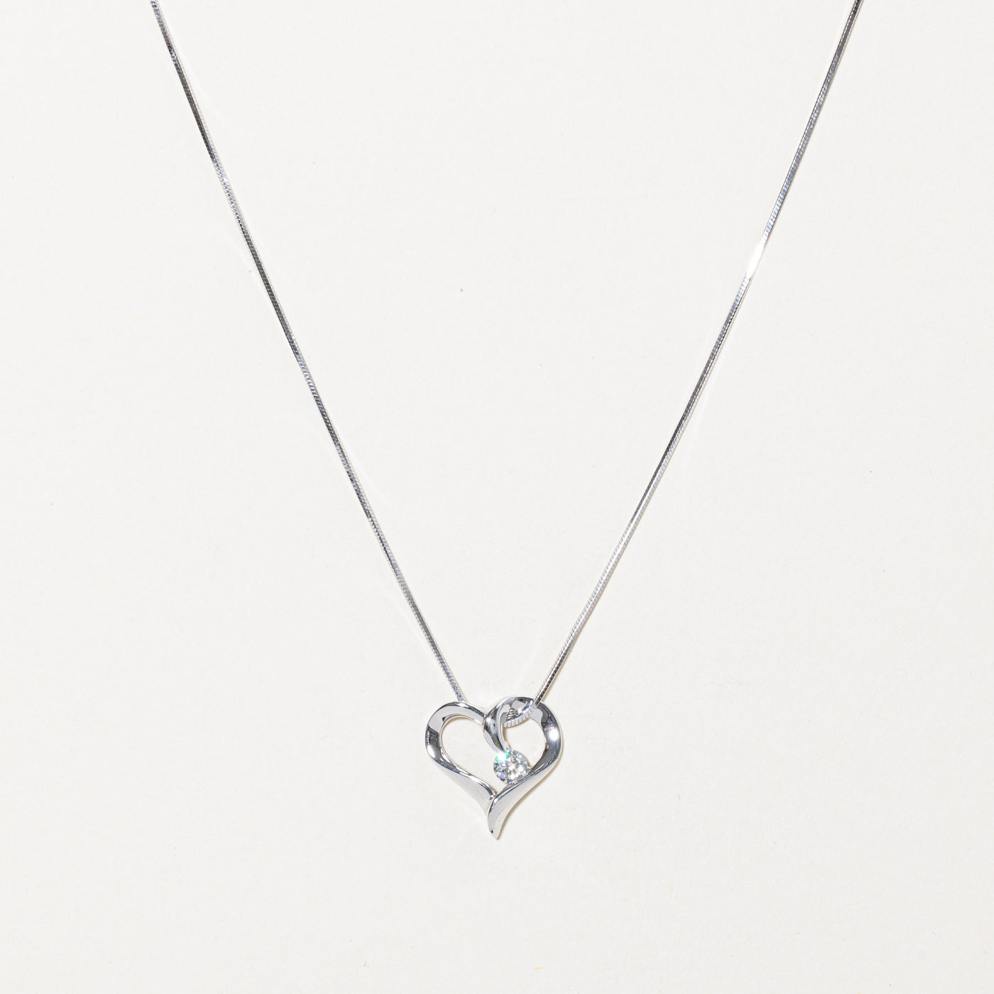 Diamond Heart Pendant Necklace | 0.17ct | 17" |