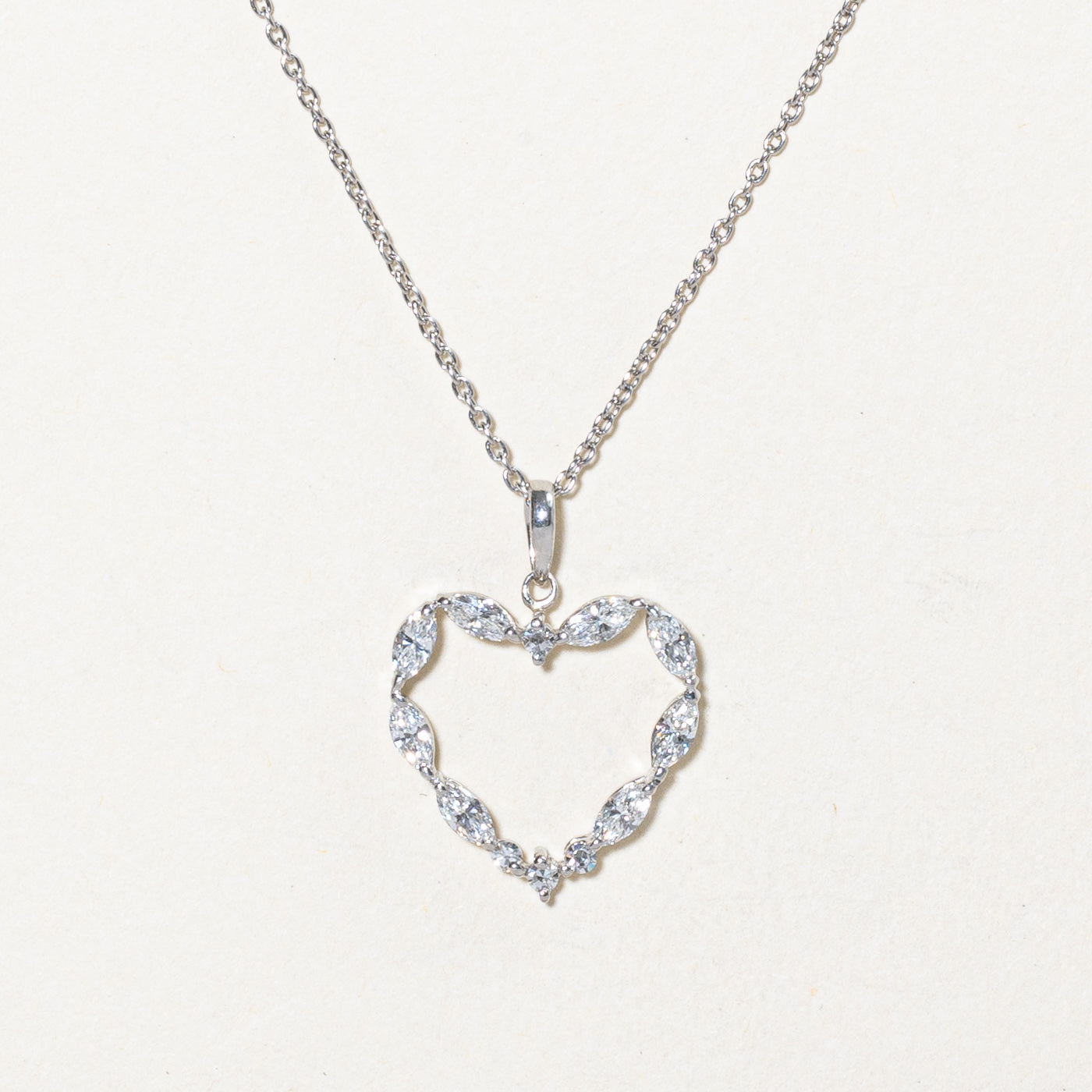 Diamond Heart Pendant Necklace | 0.50ctw | 18" |