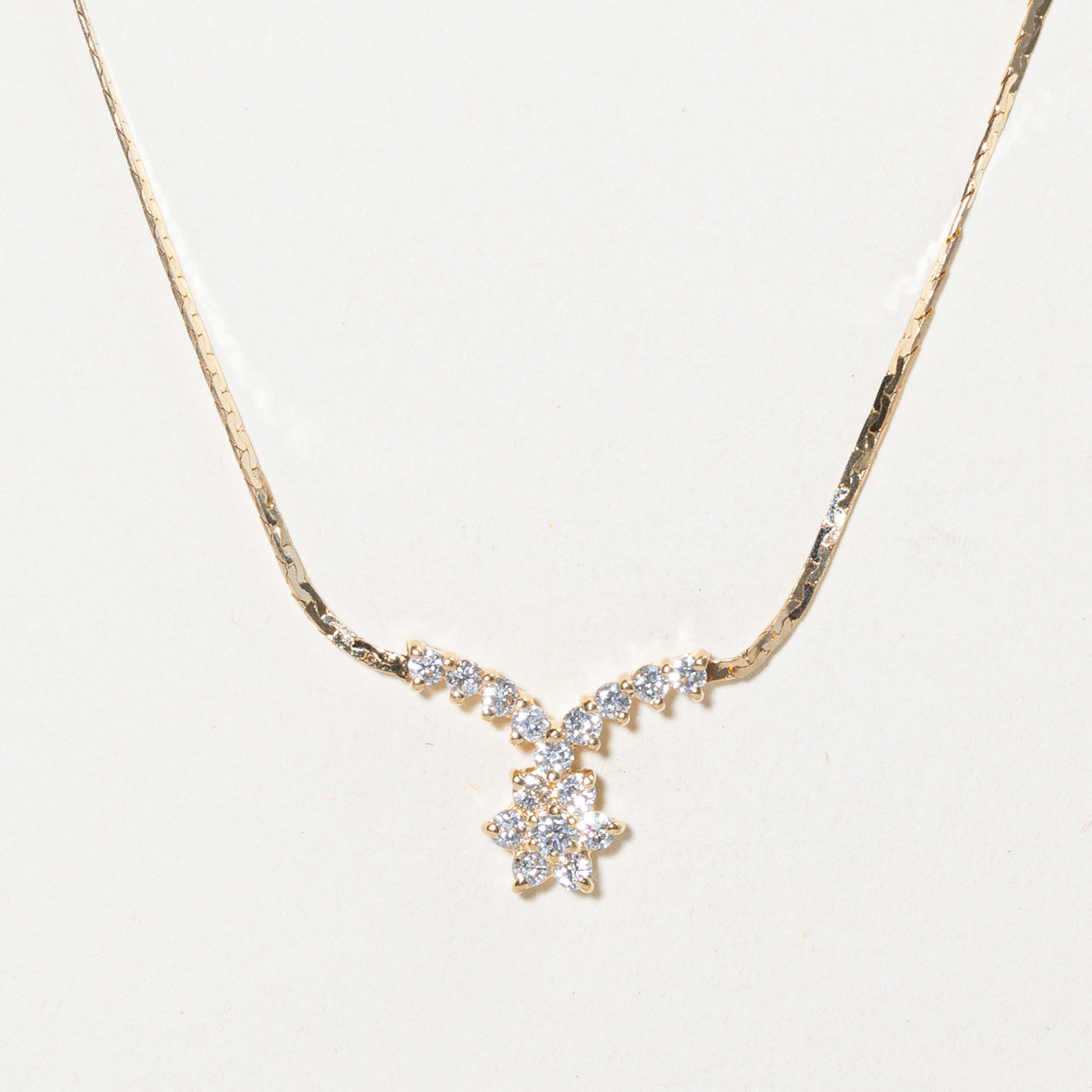 Diamond Flower Pendant Necklace | 0.50ctw | 16" |