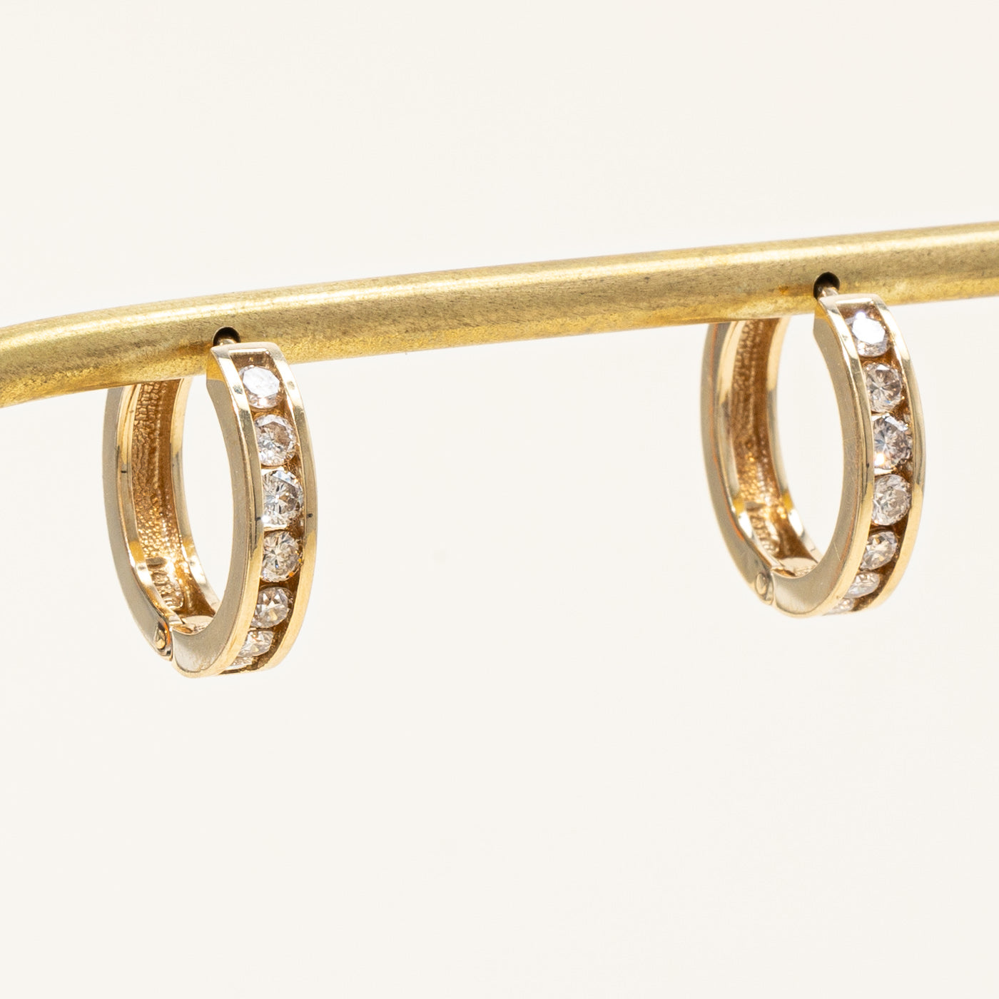 Channel Set Diamond Huggie Earrings | 1.00ctw |