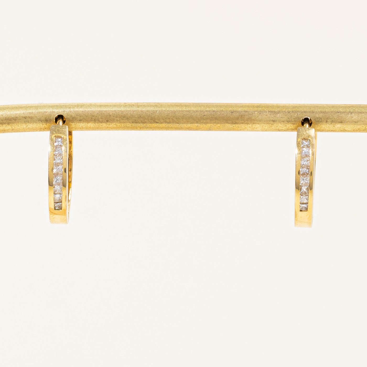 Channel Set Diamond Huggie Earrings | 0.32ctw |